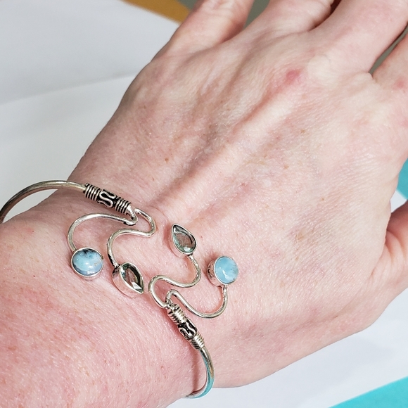 Owyhee Pearl, topaz gemstone, 925 silver bracelet - Picture 7 of 9